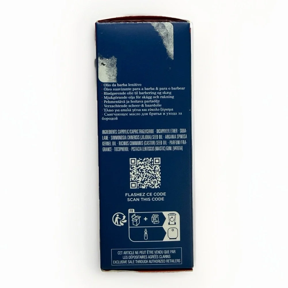 CLARINS MEN‎ SHAVE BEARD OIL SOFTENS 30 ML/1 FL.OZ.